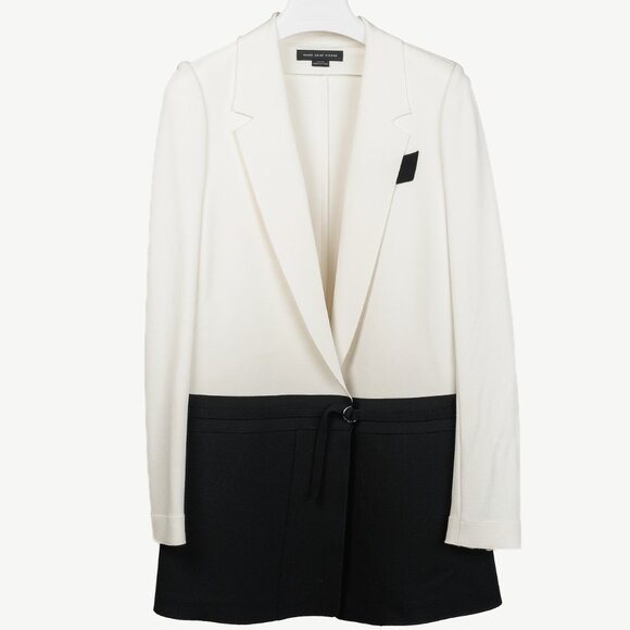 Marie Saint Pierre White & Black Ponte Two-Tone Blazer - Picture 1 of 9
